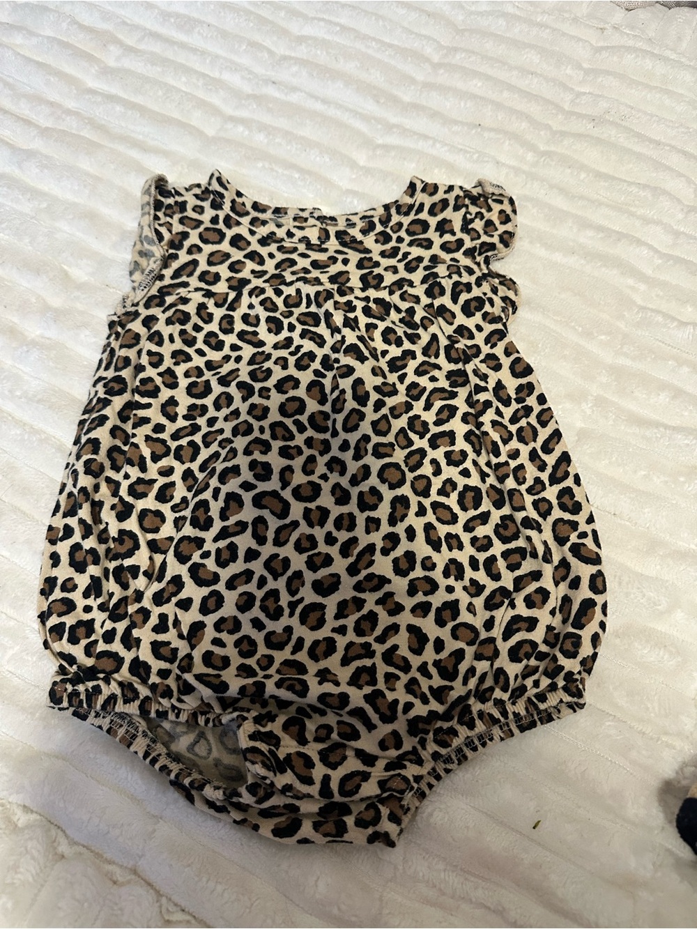 Carters Leopard Print Baby Footed Pajamas and Old Navy Romper Set - Picture 2 of 7